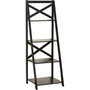 TMS X 4-Tier Shelf, Ladder Bookcase, Black