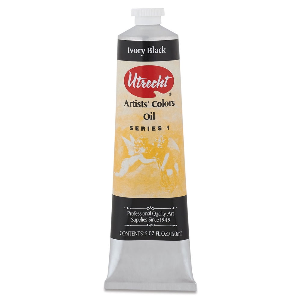 Utrecht Artists' Oil Paint Ivory Black, 150 ml tube