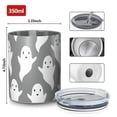 thumbnail image 4 of 12oz Coffee Tumblers Minimalist Halloween Ghosts Pattern Stainless Steel Vacuum Insulated Travel Tumbler Coffee Cups Mug with Lid and Straw with Cleaning Brush for Cold & Hot Drinks, 4 of 5
