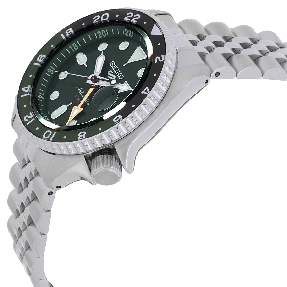 Seiko 5 Sports SKX GMT Sprite Bezel Automatic Green Dial Men's Watch SSK035