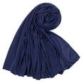 thumbnail image 2 of Stretch Jersey Hijab Scarf for Women Head Wrap Long Turban Muslim Head Scarves Wraps Featuring Solid Colors in Black Navy Blue Red Pink and More Dark Blue, 2 of 4