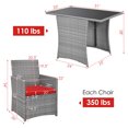 thumbnail image 2 of Patiojoy 3PCS Patio Rattan Furniture Set Outdoor Wicker Table & Chair Set w/Cushions Red, 2 of 6