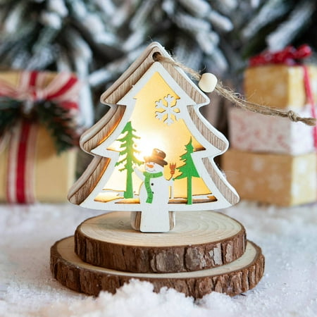 

Christmas Decorations Home Decor Fjofpr Christmas Tree Shape Santa Elk Snowman Pattern Wooden Christmas Decoration Night Lights