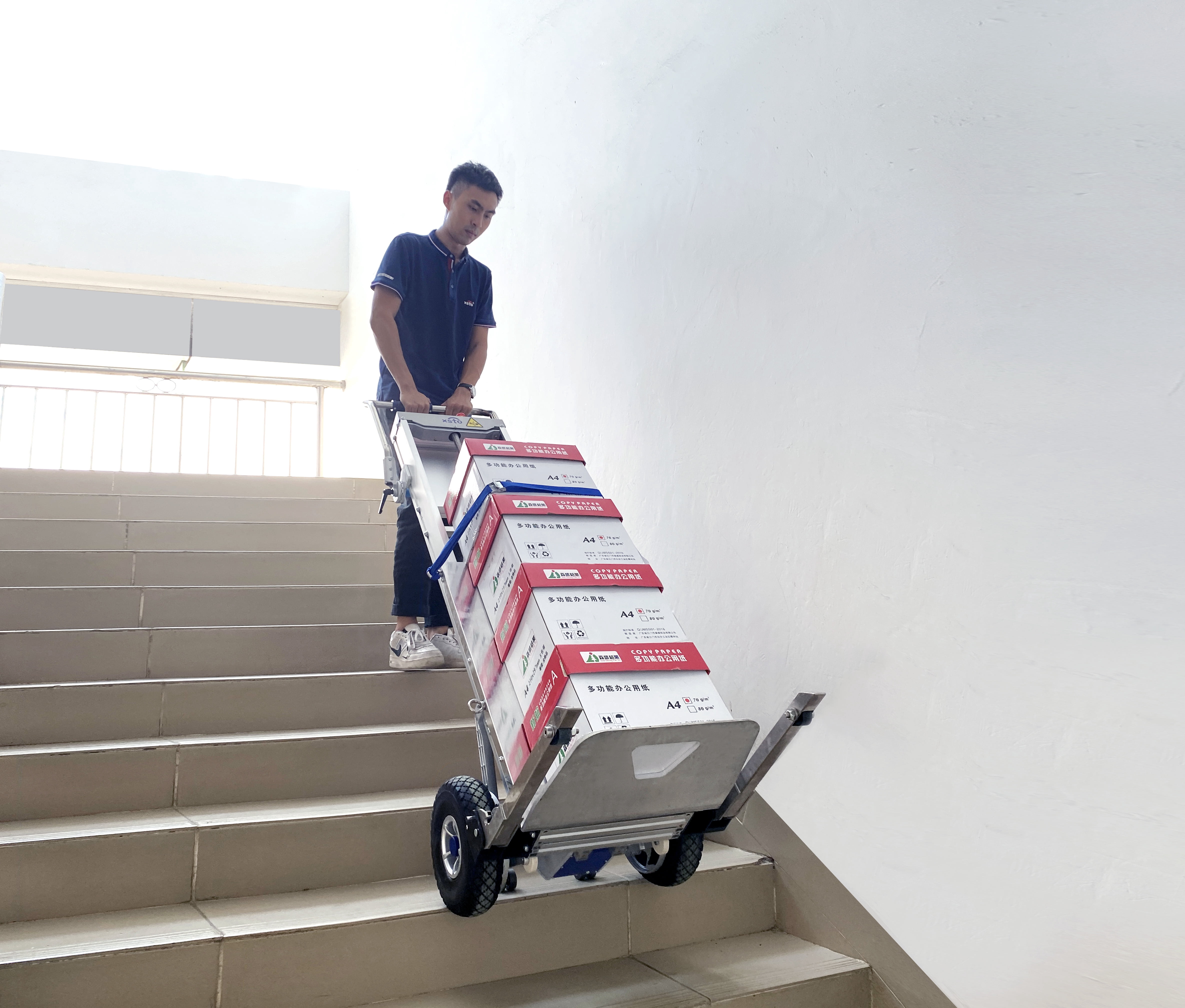 Electric Stair Climbing Hand Truck Lifter - Power Lift Hand Truck for Stair Climbing, Lifting & Flat Ground Transportation, 375lb Load Capacity, 40.35'' Lift Height