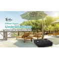 thumbnail image 4 of Patio Market Umbrella Base Stand Filled with 220 Lbs Water or 410 Lbs Sand, Oudoor Umbrella Square Base with 4 Wheels, Black, 4 of 9