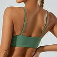 thumbnail image 3 of Xfvqtps Sports Bra for Women Deep V Neck Adjustable Spaghetti Strap Padded Fold Breathable Yoga Athletic Exercise Bras Green, 3 of 8