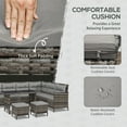 thumbnail image 4 of Outsunny Ensemble de Salle à Manger de Patio 6 Pcs, Mobilier de Jardin en Osier, 4 of 10