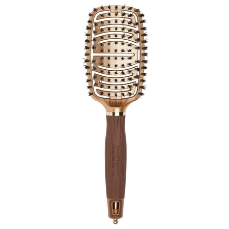 Olivia Garden NanoThermic Ceramic + Ion Flex Scalp-Hugging & Vented Hair Brush NT-FLEXBR (Boar)