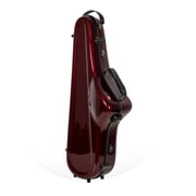 Crossrock Fiberglass Tenor Saxophone Case - Includes Accessory Pocket, Removable Shoulder Straps, TSA Lock - Red