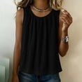 thumbnail image 6 of Women's Tank Tops, Crew Neck Sleeveless Shirts, Basic Casual Layering Tops, Spring Summer Beach Vacation Street Wear | VerBelle,Black L, 6 of 8