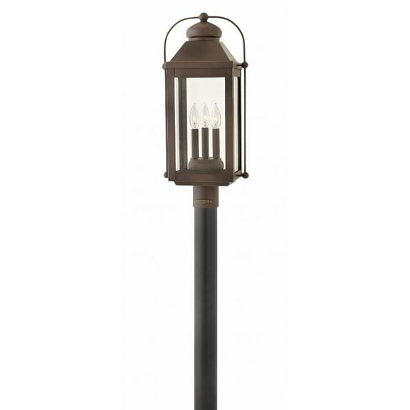 3 Light Large Outdoor Post Top or Pier Mount Lantern in Traditional Style 11 inches Wide By 24.25 inches High-Light Oiled Bronze Finish-Led Lamping