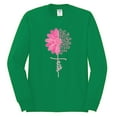 thumbnail image 2 of Wild Bobby, Faith Pink Ribbon Sunflower, Breast Cancer Awareness, Men Long Sleeve Shirt, Kelly, XX-Large, 2 of 5