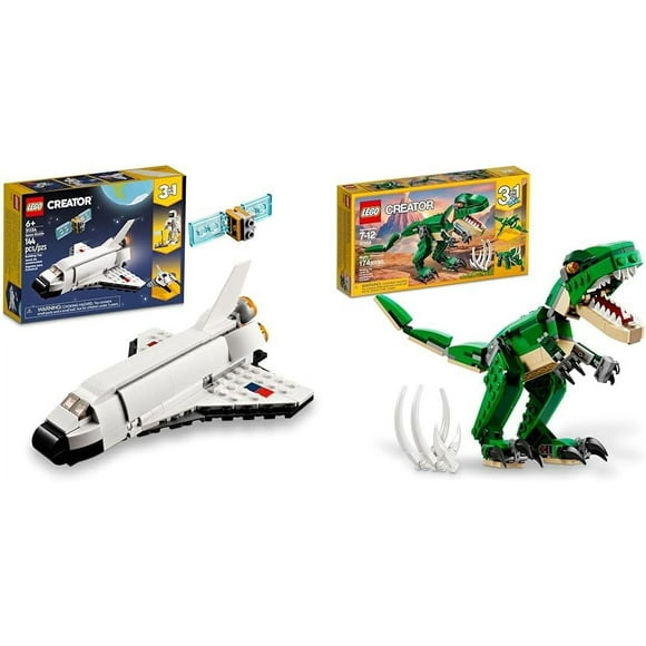 ERDS-Creator 3 in 1 Space Shuttle Building Toy 31134 + Mighty Dinosaur Toy 31058