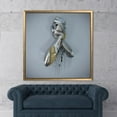 thumbnail image 4 of Modern Wall Art, Trendy Artwork, Metallic Hand Art Canvas, 3d Metallic Hand Printed Canvas, 3d Silver Metallic Canvas Art, 3d Effect Printed, Canvas Wall Decor - Black Framed, 4 of 5