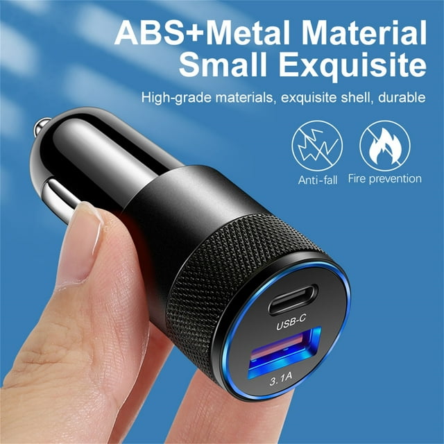 Cargador de Coche Xihbxyly Usb + Pd Tipo C 15 W Adaptador de Carga para S22