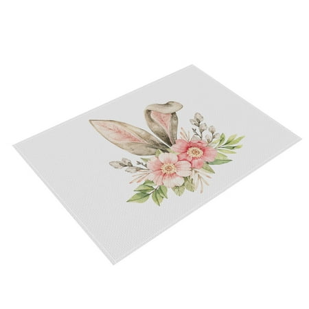 

Happy Easter Peeps Placemats Truck Hip Hop Bunny Table Mats Seasonal Spring Washable Place Mats Table Decoration