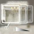 thumbnail image 6 of 36x36 inch Frameless Anti-Fog LED Lighted Dimmable Wall Mounted Bathroom Vanity Mirror, 6 of 13