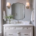 thumbnail image 5 of ANDY STAR Chrome Bathroom Mirror for Wall, 24"x32" Inch Polished Chrome Mirror, Bathroom Mirror for Over Sink, Irregular Wall Mirror in Thin Stainless Steel Frame Deep 1",Wave Inspired Style, 5 of 8