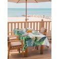 thumbnail image 2 of Outdoor Tablecloth with Umbrella Hole for Patio/Picnic/Party/Camping, Tropical Leaves Waterproof Table Cloth Rectangle Table Cover Washable, Monsteral Palm Leaves Summer Plants Wooden Gray (52"x 70"), 2 of 8