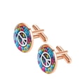 thumbnail image 2 of Peace Sign Men's Shirt Cufflink Stainless Steel Dress Accessory for Formal Occasions, 2 of 6