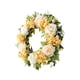 thumbnail image 5 of Corona de primavera para decoración de puerta de entrada, corona de flores artificiales de 18 pulgadas para colgar. Champán, 5 of 9