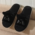 thumbnail image 5 of Yuanlong Women's Slippers Cartoon Cat Fuzzy Plush Open Toe Slide Slippers Soft Lined Non Warm Winter Indoor House Slippers, 5 of 6