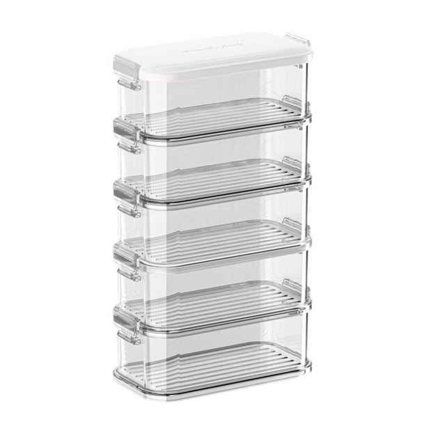 Organizador de refrigerador, caja para refrigerios, caja multifunción para alimentos frescos, caja de almacenamiento para el hogar, nueces, ,