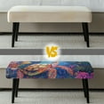 thumbnail image 5 of Xoenoiee Turtle Water Plants Pattern Dining Bench Cover, Stretch Bench Slipcover Removable Bench Seat Protector Cover, Rectangle Furniture Protector Washable Cushion Slipcover for Bedroom, Kitchen, 5 of 7