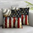 thumbnail image 3 of Orinice Stars Baseball Clock Graphic Decorative Pillow Cover for Home Couch Living Room Bed Sofa Square Pillow Covers 1PC 18x18in, 3 of 5