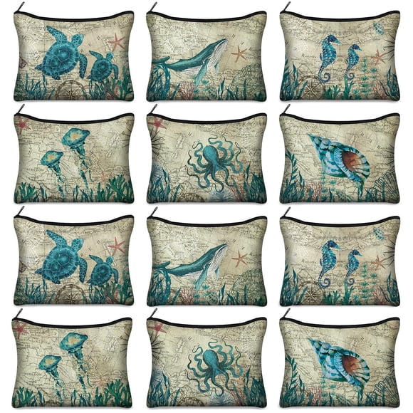 Bolsas de cosméticos Sanwuta Sea Tropical, 12 unidades, para mujer