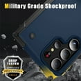 thumbnail image 3 of Dteck Kickstand Military Grade Cover for Samsung Galaxy S24 Ultra 5G Phone Case Rugged Heavy Duty Shockproof Anti-Drop Durable PC Hybride Silcone Bumper Shell, Navy Blue, 3 of 7