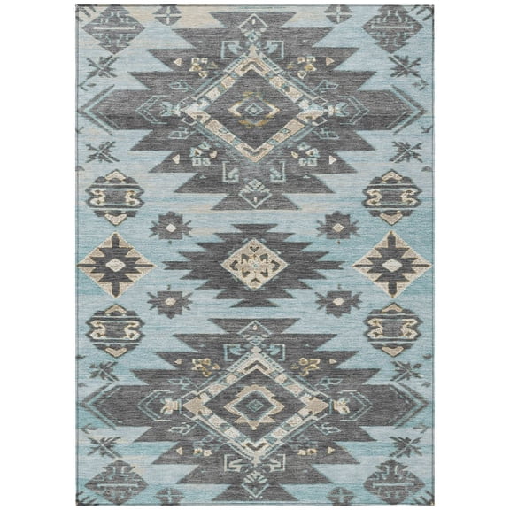 Dalyn Rugs Machine Washable Indoor/Outdoor Chantille Teal 2'6" x 3'10" Rug