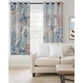 thumbnail image 4 of Summer Ocean Starfish Blackout Curtains for Bedroom Living Room, Coral Shell 72 In Long Thermal Insulated Room Darkening Drapes Grommet Window Treatments, 52 x 72 In, 4 of 9