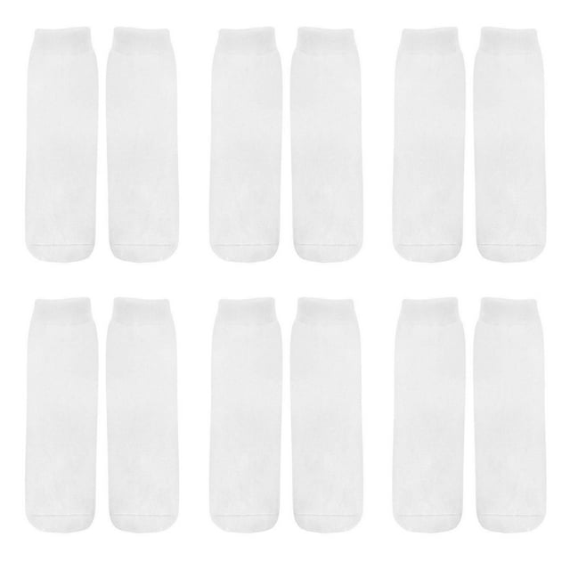 6 Pairs of Blank White Sublimation Socks Printable Socks Straight Blank Socks