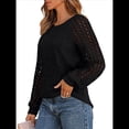 thumbnail image 3 of Suéteres Túnica Modernos con Aberturas para los Pulgares y Suéteres de Invierno Cómodos Negro M, 3 of 8