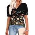 thumbnail image 6 of Cutuoiiu Women's V-neck Short Sleeve Shirts Versatile for Daily Wear Gifts, 6 of 6