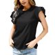 thumbnail image 3 of Txlixc Camiseta de Manga Corta para Mujer, Jersey con Volantes de Cuello Redondo de Color sólido, Tops Finos de Ajuste Suelto de Verano para Mujer Txlixc Estilo de ocio, 3 of 6