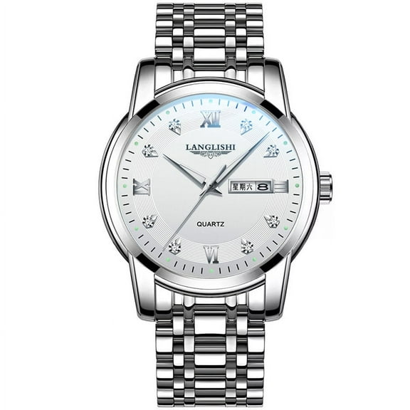 POEDAGAR Top Brand Luxury Mens Watches Luminous Waterproof Stainless Steel Watch Men Date Calendar Business Quartz Wristwatch