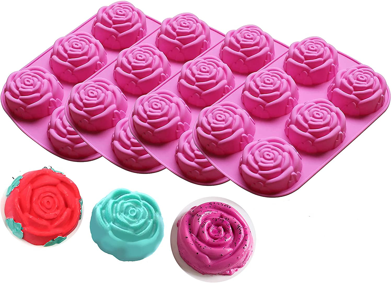 Oblong Rose Floral Soap Mold Flexible Silicone Mould For Candy Ice tray 