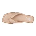 thumbnail image 4 of GC Shoes Womens Flat Faux Leather Fashion Sandals, Slip On Summer Slides, Padded Thong Strap Sandal Flats, Reid/Nude/6.5, 4 of 4