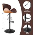 thumbnail image 6 of Bar Stools,Swivel Counter Height Bar Stools for Kitchen Island,Adjustable Bentwood Barstools, PU Leather Upholstered Bar Chair with Back and Footrest for Bar,Dining Room(Brown 1PCS), 6 of 18