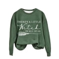thumbnail image 4 of Green Hoodies for Women There's A Little Witch In All Of Us. Women's Monogram Print Halloween Witch Crew Neck Hoodless Hoodie Fall Outfits for Women 2024, 4 of 4