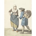 thumbnail image 2 of W. Barthautz 12x14 Black Ornate Wood Framed Double Matted Museum Art Print Titled: Fabric Seller Negotiating with a Woman (1700 - 1800), 2 of 5