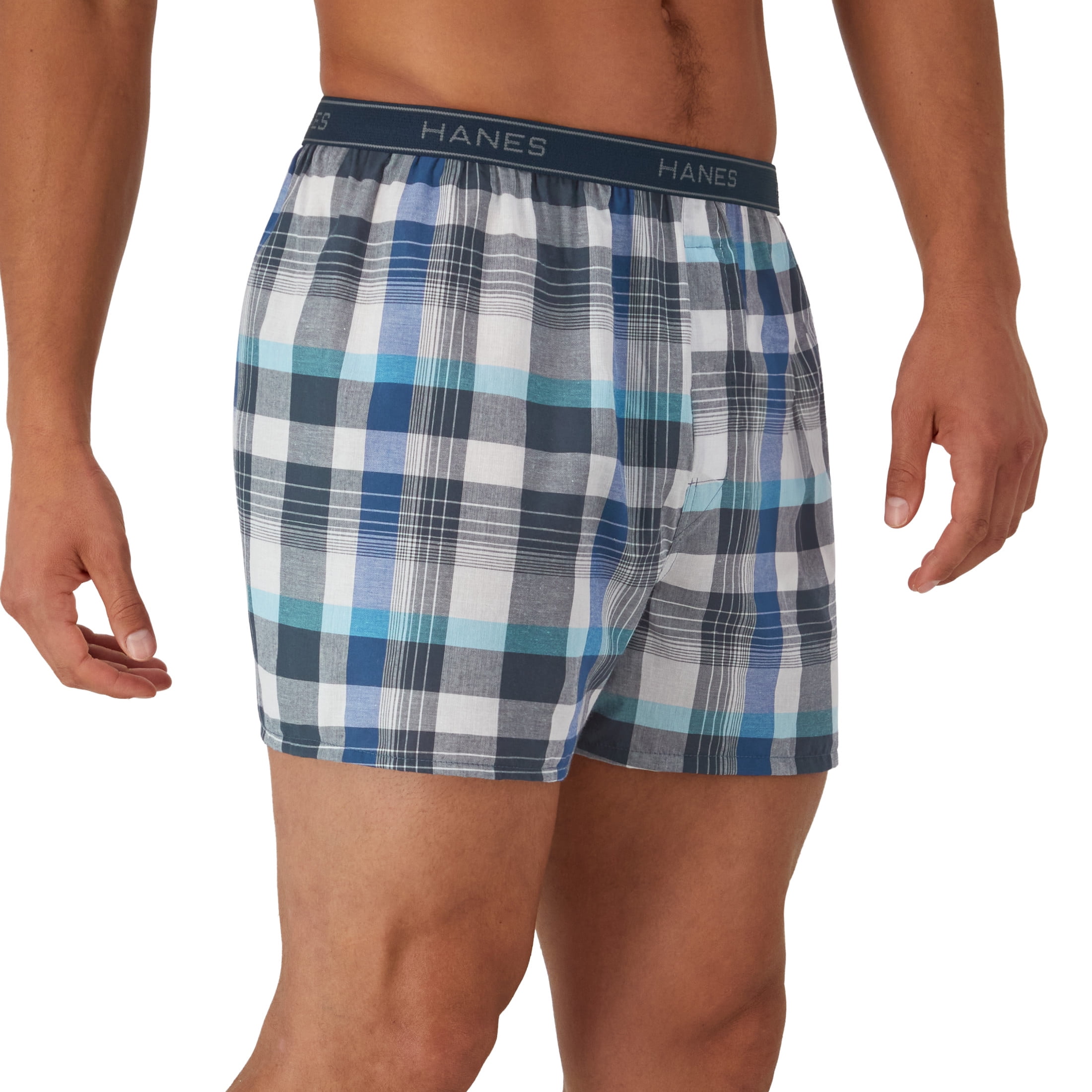 Hanes Men's Moisture-Wicking Boxer Underwear Pack, Cotton Blend, 10-Pack