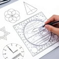 thumbnail image 5 of Rotatable Ruler Geometric Ruler Mathematics Measuring Tool Multifunctional Draft Rulers Circular Drawing Template Ruler, 5 of 8
