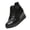 Black, variant on Platform Hidden Heels Sneakers for Women Lace Crochet Lace Up Chunky Bottom High Heels High Top Canvas Shoes Loafers