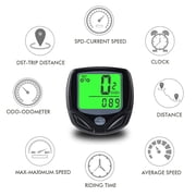 Bicycle Speedometer and Odometer Wireless Waterproof Cycle Bike Computer with LCD Display & Multi-Functions