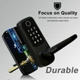 thumbnail image 5 of Smart Door Lock,5-in-1 Keyless Entry Door Lock with Handle,Keypad Door Lock Support WIFI & APP Control,Biometric Fingerprint Digital Door Lock for Front Door Hotel Office Home(Black), 5 of 6