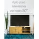 thumbnail image 4 of RED VELVET Mueble para TV Moderno, Madera Clara con Diseño Geométrico, Mesa Consola con Estantes y Puertas, Base de Metal Negro, 4 of 7