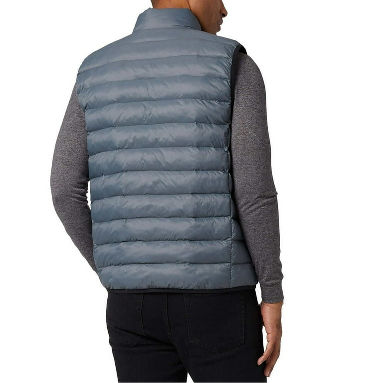32 Degrees Men's Quilted Stand-up Collar Lightweight Warmth Insulated Puff  Full Zip Vest
